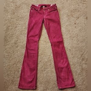 Fuchsia Pink Mid-Rise Jeans 25